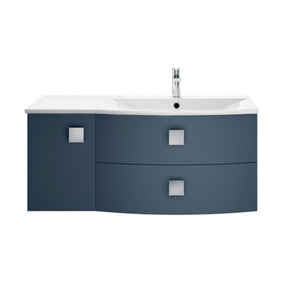 Hudson Reed Sarenna Wall Hung Rh 2 Drawer 1 Door Vanity Unit & BasinMineral Blue Matt1012 X 504 X 448mm from B&Q