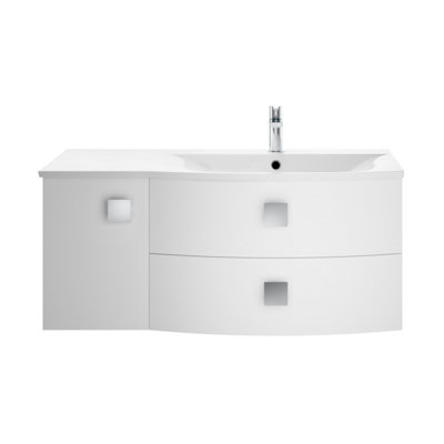Hudson Reed Sarenna Wall Hung Rh 2 Drawer 1 Door Vanity Unit & BasinMoon White Matt1012 X 504 X 448mm from B&Q