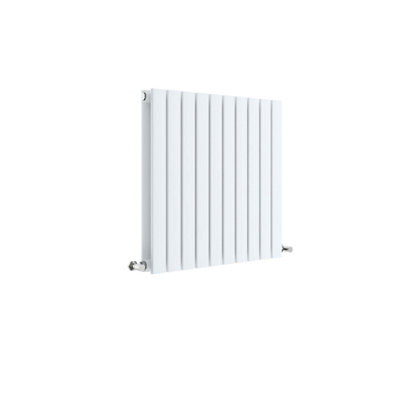 Hudson Reed Sloane Wall Hung Horizontal Double Panel RadiatorModern Designer Radiator In Satin White Finish600 X 586mm from B&Q