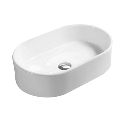 Balterley Contemporary Oval Countertop BasinGloss White Ceramic Vessel Without Overflow from B&Q