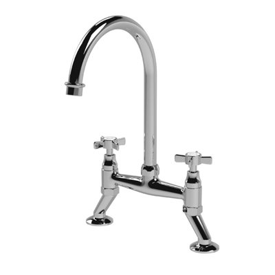 Balterley Crosshead Handle Bridge Sink Mixer Tap- Chrome