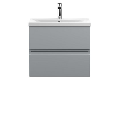 Hudson Reed Urban Satin Grey Wall Hung 2 Drawer Vanity Unit And Basin With Silent Close540 X 610 X 390 from B&Q