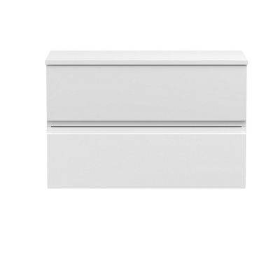 Hudson Reed Urban 805mm Satin White Wall Hung 2 Drawer Vanity Unit And Worktop With Silent Close518 X 805 X 390mm from B&Q