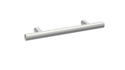 Hudson Reed Lux Knurled Bar Handle CentresBrass Built Contemporary Furniture Cabinet Handle With Fixings In Chrome Finish96mm from B&Q