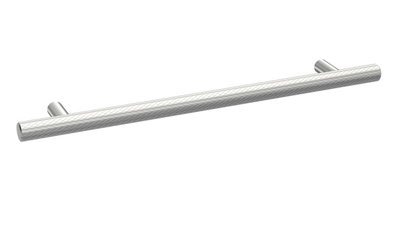 Hudson Reed Lux Knurled Bar Handle CentresBrass Built Contemporary Cabinet Drawer Handle With Fixings In Chrome Finish192mm from B&Q