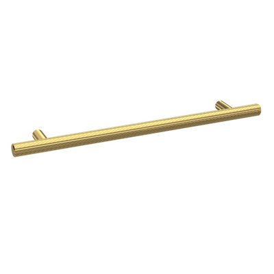 Hudson Reed Knurled Bar HandleContemporary Bathroom Accessory In Brushed Brass Finish192mm from B&Q