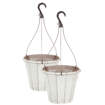 You Garden Pair Of Calista 25Cm (10In) Hanging Baskets Vintage Rust from B&Q