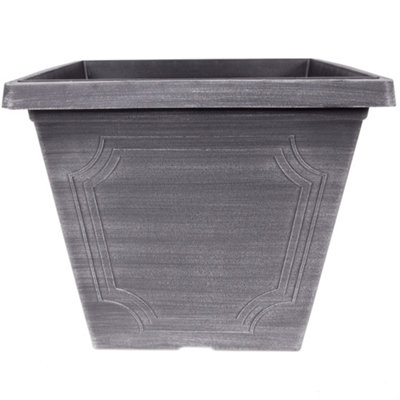 You Garden Classic Estate Square 14' Chalk Planter 25L from B&Q