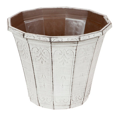 You Garden 'calista' Round Planter 30Cm (12In) Vintage Rust Polypropylene Pot from B&Q