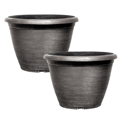 You Garden Pair Of Helix Silver Planters 16'' Containers For Growing Plants from B&Q