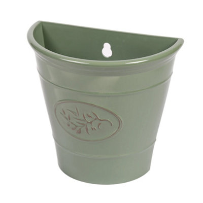 Yougarden Green Olive Wall Planter,, Plastic Hanging Pot, Ready To Plant, For Garden Colour 23Cm