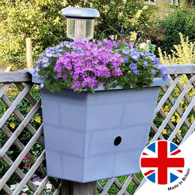 You Garden Yougarden 4-In-1 Self Watering Go Illumiwell PlanterLight Grey3L Water ReservoirSolar Fence LightGarden Décor from B&Q