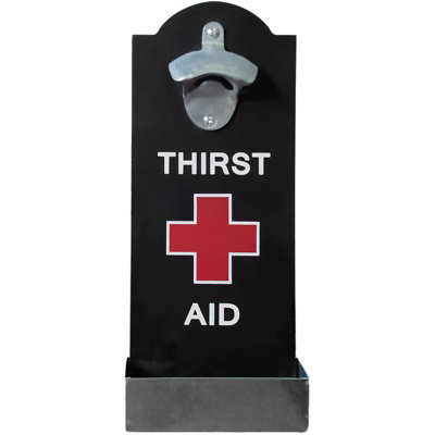 Maison Des Cadeaux "thirst Aid" Black Bottle Opener from B&Q