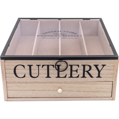 B&Q -  5-Compartment Cutlery & Utensil Organiser With Drawer