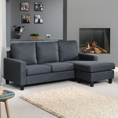 Modbury Reversible Fabric Corner SofaDark Grey from B&Q