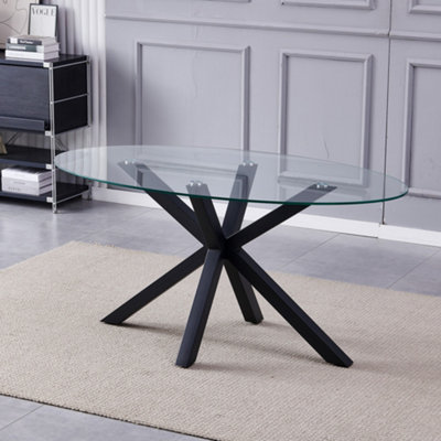 Orvino 160Cm X 90Cm Glass Oval Dining Table