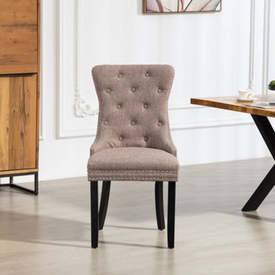 Rivara Fabric Dining ChairsSet Of 2Dark Brown from B&Q