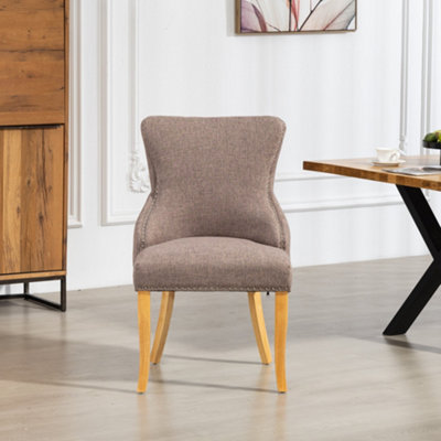 Olivola Fabric Dining ChairsSet Of 2Dark Brown from B&Q