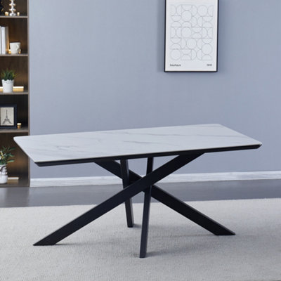 Ottavia 160Cm X 90Cm White Stone Dining Table