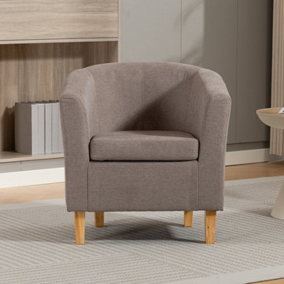 Brown Unknown Millie Wide Soft Fabric Accent Chair 68Cm
