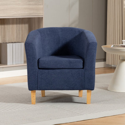Unknown Millie Wide Denim Soft Fabric Accent Chair 68Cm