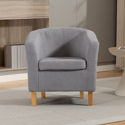 Grey Unknown Millie Wide Soft Fabric Accent Chair 68Cm
