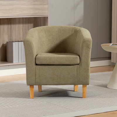 Unknown Millie Wide Pistachio Soft Fabric Accent Chair 68Cm