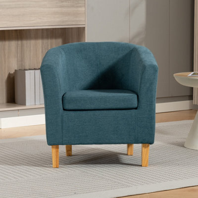 Unknown Millie Wide Teal Soft Fabric Accent Chair 68Cm