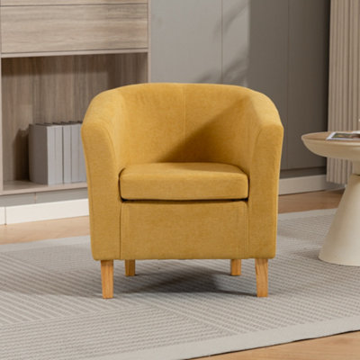 Yellow Unknown Millie Wide Soft Fabric Accent Chair 68Cm