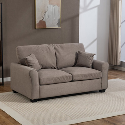 Unknown Lewiston 162Cm Wide 3 Seat Mole Brown Fabric Sofabed from B&Q