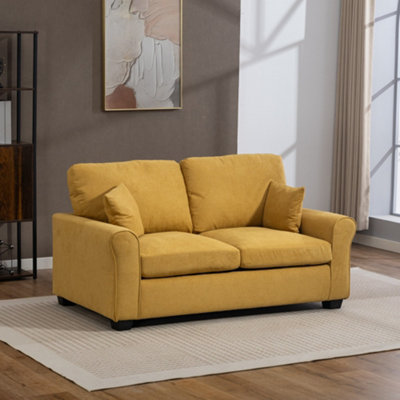 Unknown Lewiston 162Cm Wide 3 Seat Light Yellow Fabric Sofabed from B&Q