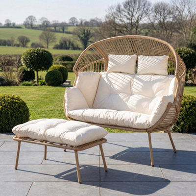 Cocona 2 Seat Standing Egg Chair And StoolCream from B&Q