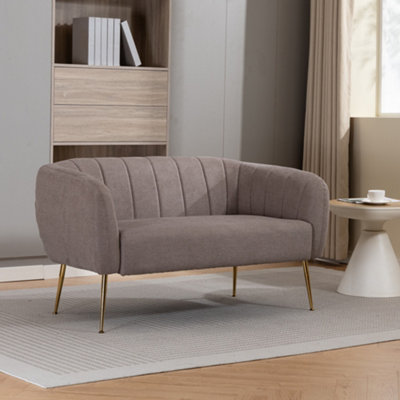 Unknown Stanton  135Cm Wide Brown Soft Fabric 2 Seat Accent Sofa from B&Q