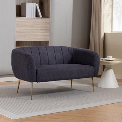 Unknown Stanton  135Cm Wide Charcoal Grey Soft Fabric 2 Seat Accent Sofa from B&Q