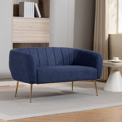 Unknown Stanton  135Cm Wide Denim Soft Fabric 2 Seat Accent Sofa from B&Q