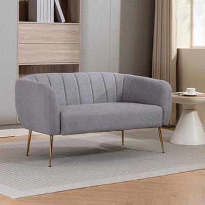 Unknown Stanton  135Cm Wide Grey Soft Fabric 2 Seat Accent Sofa from B&Q