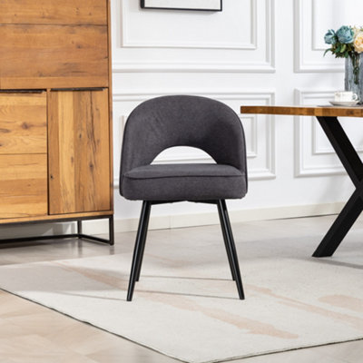 B&Q - Unknown Ashley Charcoal Grey Dining Chairs- Set Of 2