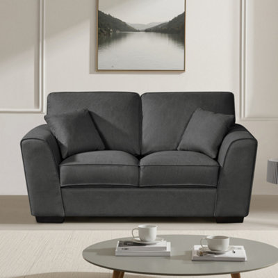 Arlington 2 Seat Fabric SofaCharcoal Grey from B&Q