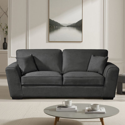 Arlington 3 Seat Fabric SofaCharcoal Grey from B&Q