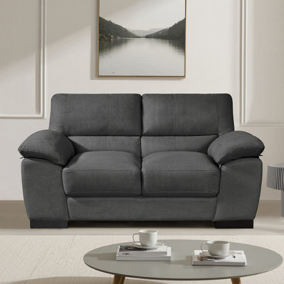  - Mellette 2 Seat Fabric SofaCharcoal Grey