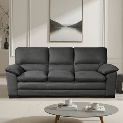 Ramona 3 Seat Fabric SofaCharcoal Grey from B&Q