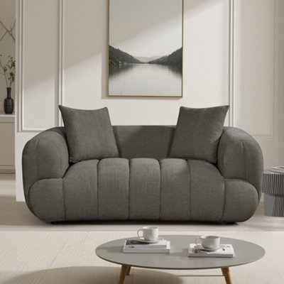  - Claremont 2 Seat Fabric SofaCharcoal Grey