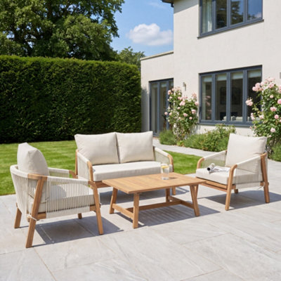B&Q -  Andria 4-Seat Rope Garden Lounge SetBeige