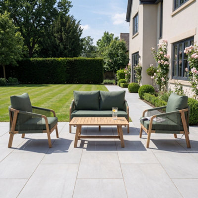 B&Q -  Andria 4-Seat Rope Garden Lounge SetGreen