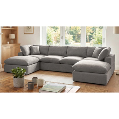 Cotleigh 6-Piece U-Shaped Modular Corner SofaGrey from B&Q