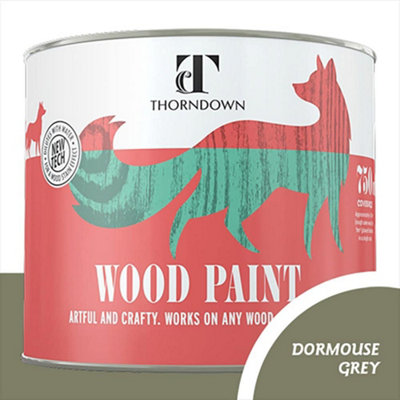 B&Q Thorndown Dormouse Wood Paint 750 Ml Grey