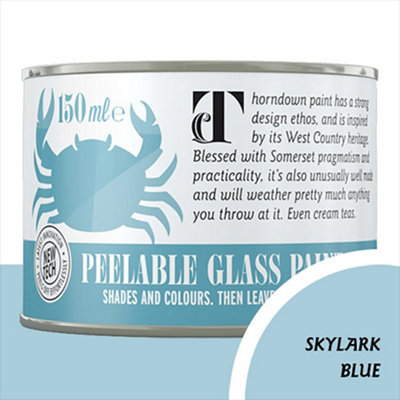 B&Q Thorndown Skylark Peelable Glass Paint 150 Ml Blue