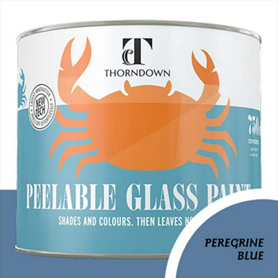 Thorndown Peregrine Blue Peelable Glass Paint 750 Ml from B&Q