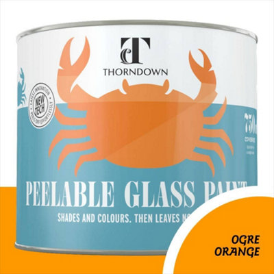 B&Q Thorndown Ogre Peelable Glass Paint 750 Ml Orange
