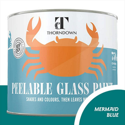 Thorndown Mermaid Blue Peelable Glass Paint 750 Ml from B&Q